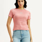 Women's Typography Slim Fit T-Shirt - Front View