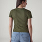Women's Brand Logo Slim Fit Ribbed T-shirt - 20 View