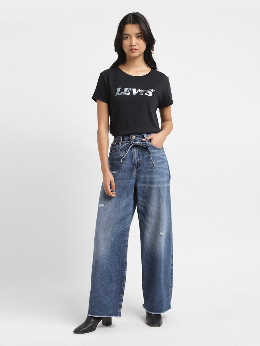 Women's Blue Balloon Loose Fit High Rise Jeans – Levis India Store