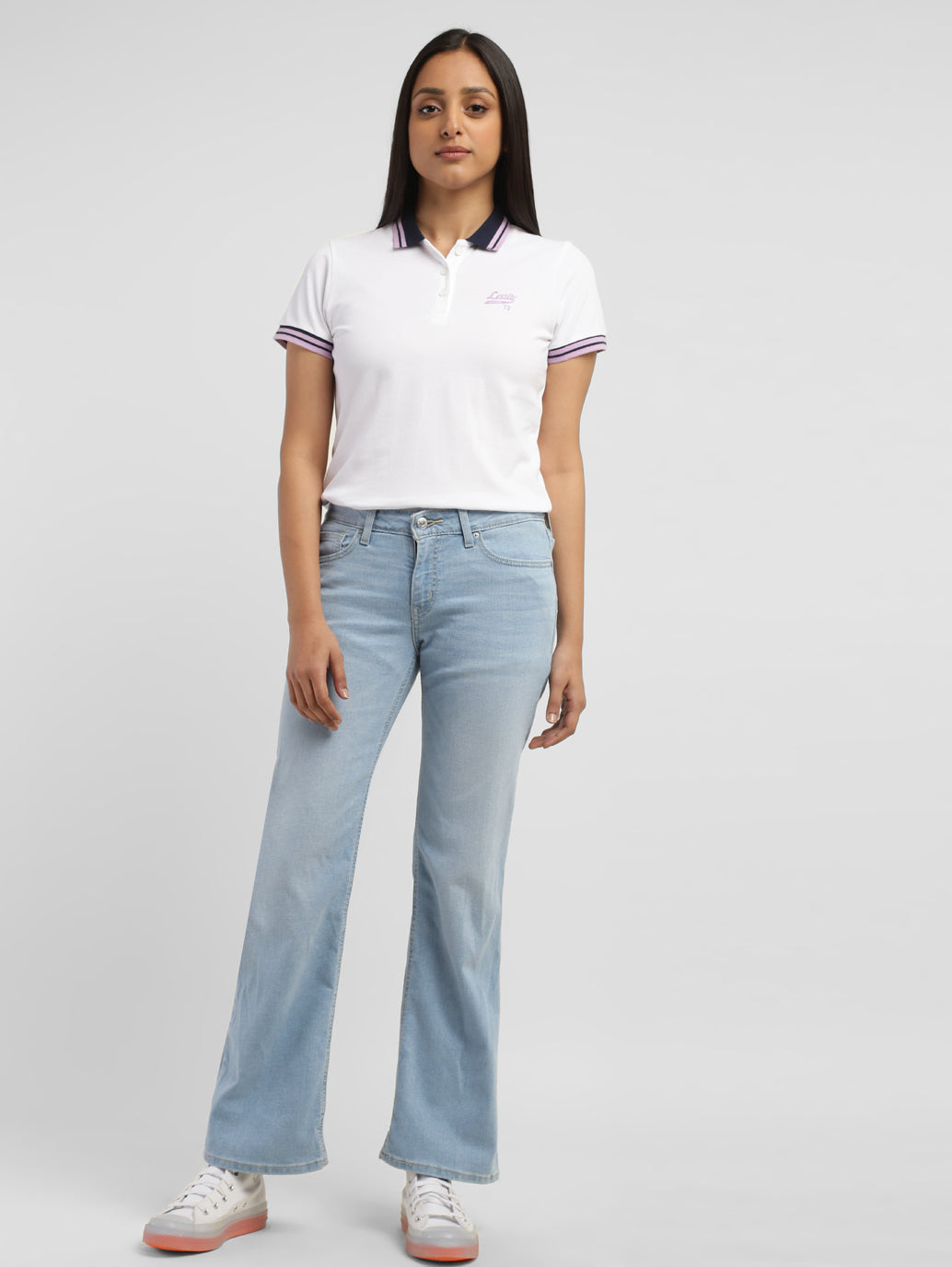 Women's Blue Bootcut Fit Mid Rise Jeans