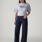 Women's Dark Indigo Loose Fit Low Rise Jeans - Styleshot View