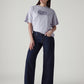 Women's Dark Indigo Loose Fit Low Rise Jeans - Front View