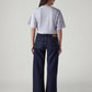 Women's Dark Indigo Loose Fit Low Rise Jeans - Back View