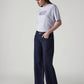 Women's Dark Indigo Loose Fit Low Rise Jeans - Side View