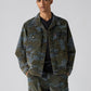 Men's Camouflage Relaxed Fit Denim Jacket - Front View