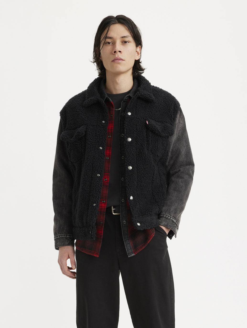 Men's Colorblock Black Collar Neck Jacket – Levis India Store