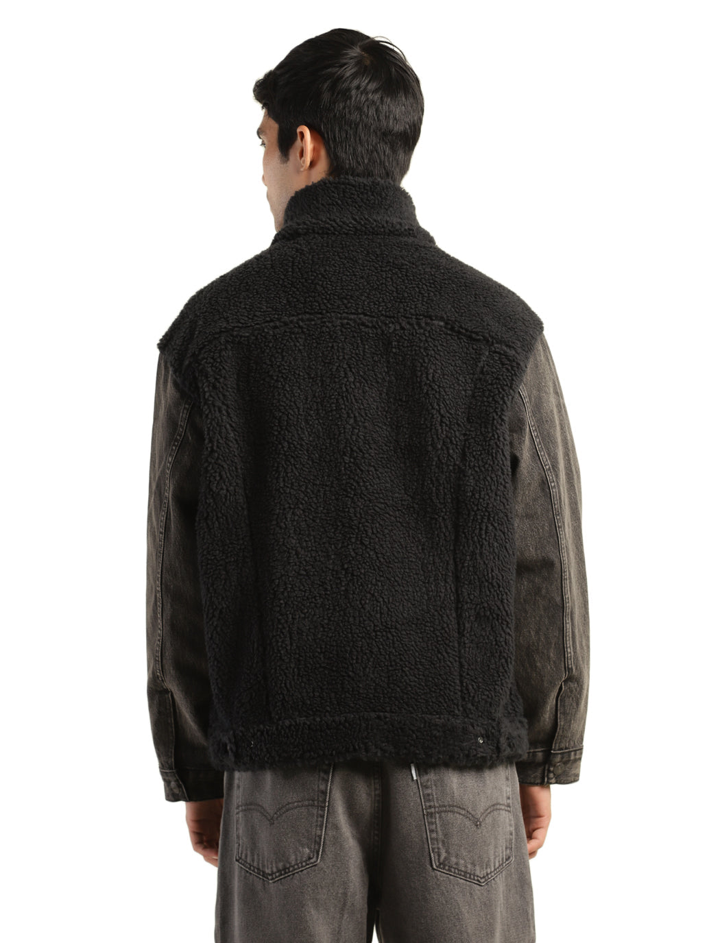 Men's Colorblock Black Collar Neck Jacket