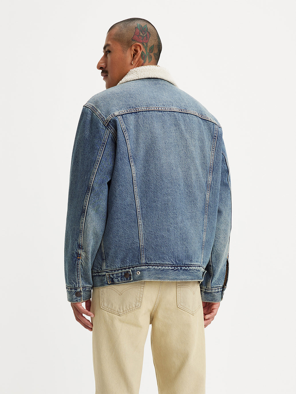 Men's Solid Blue Spread Collar Denim Jacket – Levis India Store