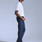 Men's 505 Dark Blue Straight Fit Mid Rise Jeans - Side View