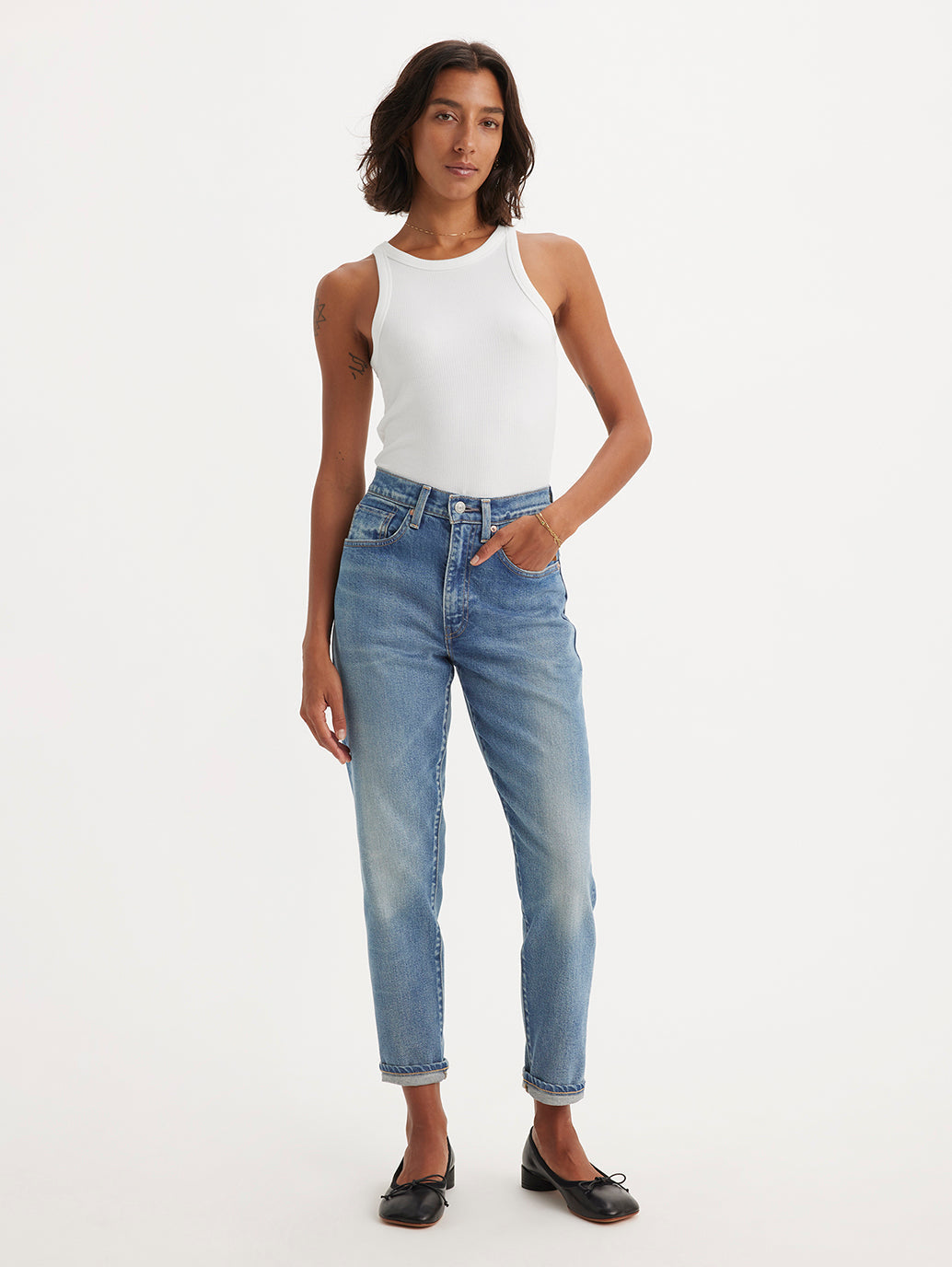Women's Blue Loose Fit High Rise Boyfriend Jeans – Levis India Store
