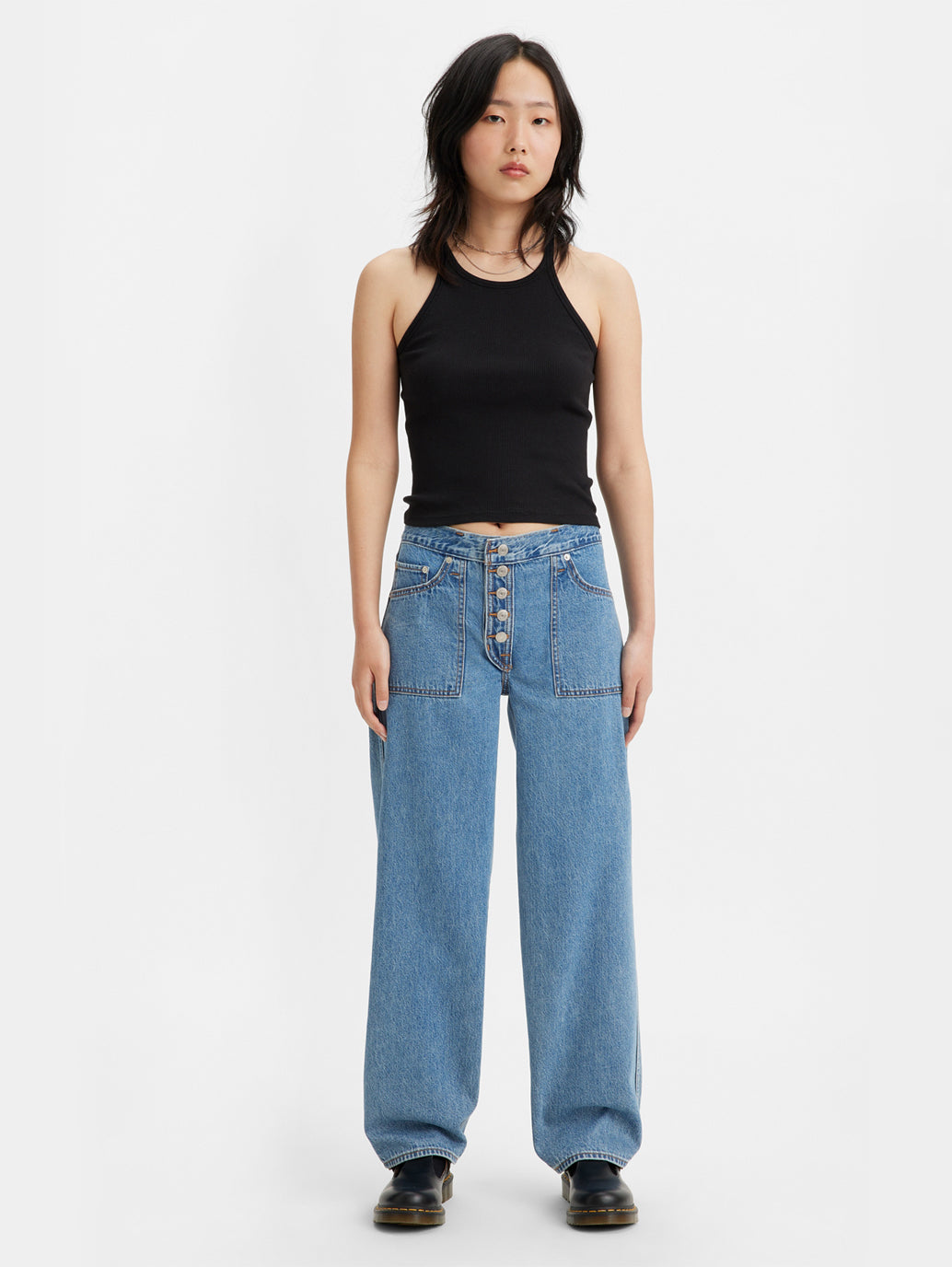 Women's Reversible Baggy Dad Loose Fit Jeans