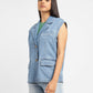 Levi's x Deepika Padukone Solid Blue Notched Lapel Jacket