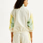 Women's Colorblock White High Neck Jacket