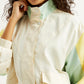 Women's Colorblock White High Neck Jacket