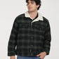 Men's Checkered Green Spread Collar Tailored Jacket - Front View