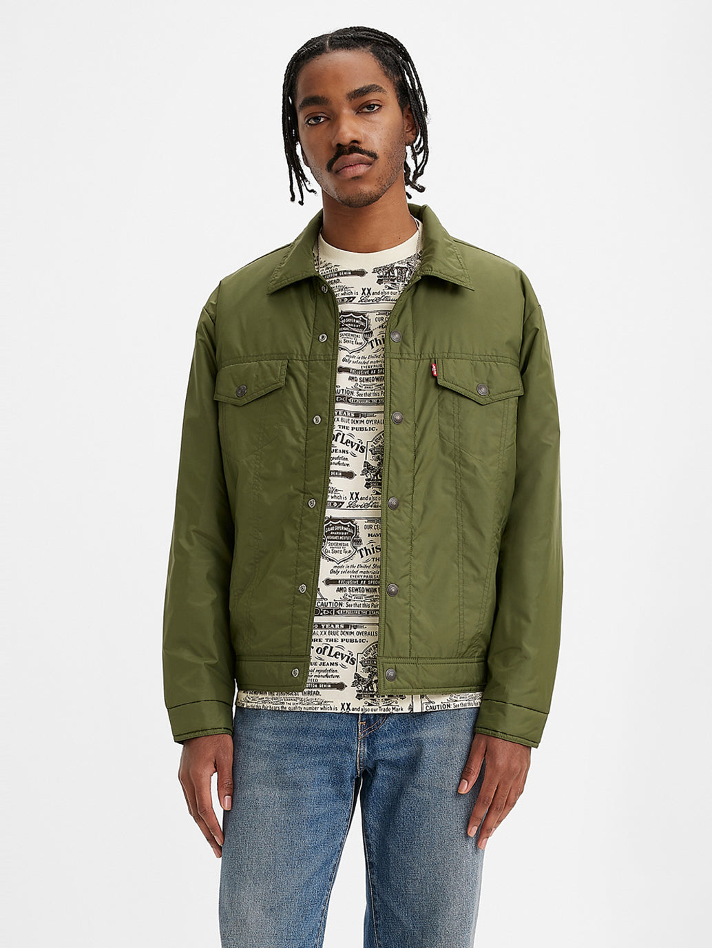 Men's Solid Green Collar Neck Jacket