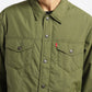 Men's Solid Green Collar Neck Jacket