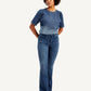 Women's Redloop 725 Navy Blue Flared Fit High Rise Jeans - Front View