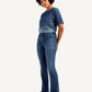 Women's Redloop 725 Navy Blue Flared Fit High Rise Jeans - Side View