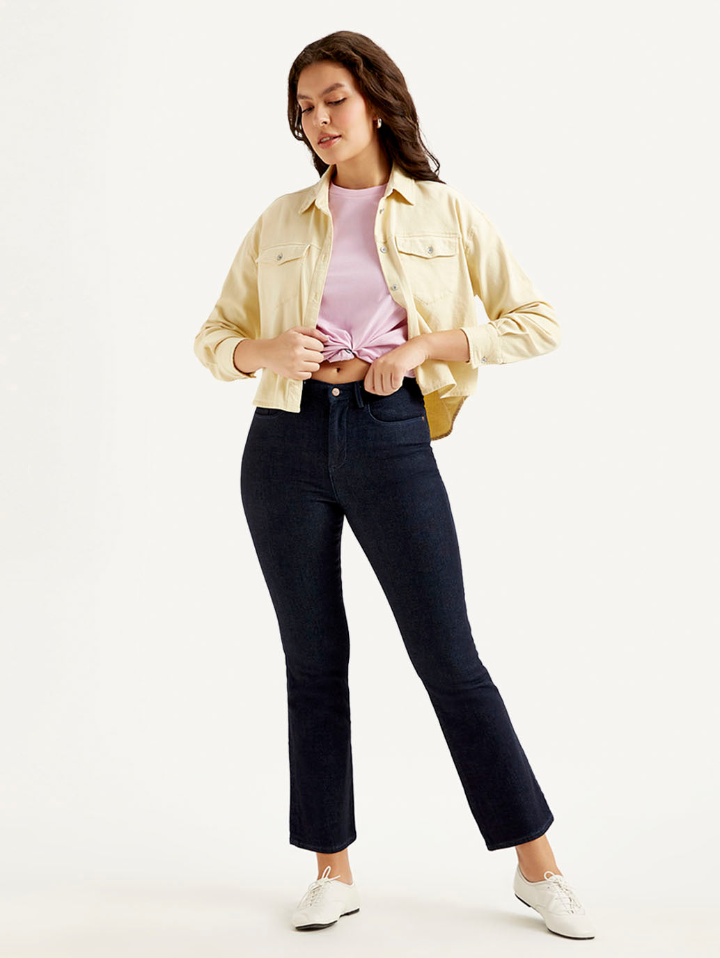 Women's Redloop 725 Navy Blue Bootcut Fit High Rise Jeans
