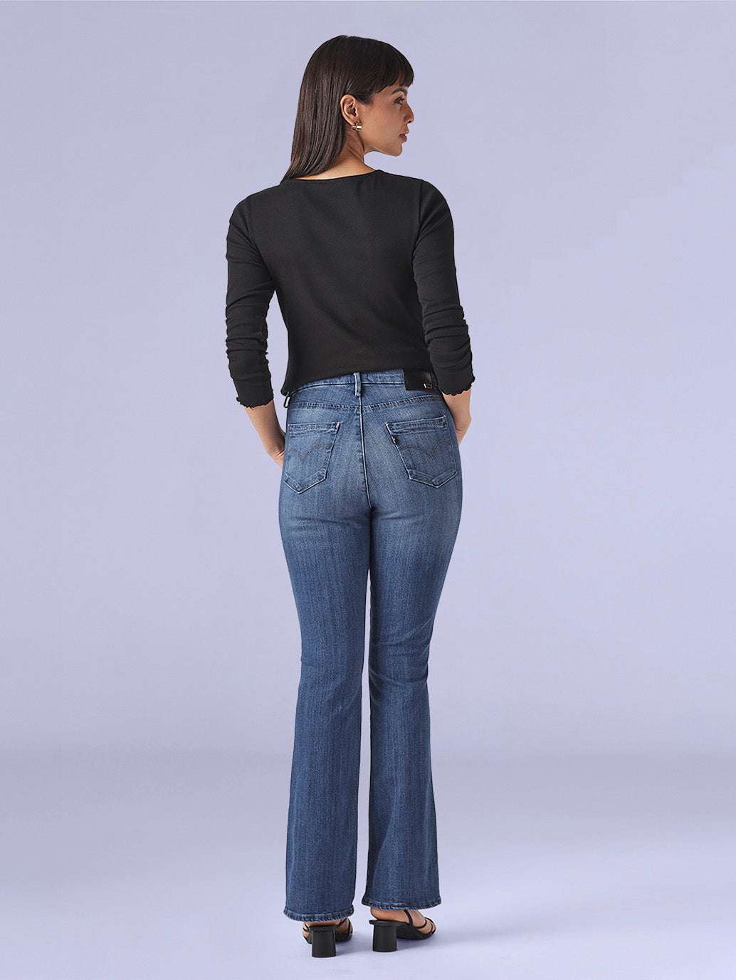 Women's 725 Blue Bootcut Fit High Rise Redloop Jeans - 29e3c40a-dd6d-454a-98ce-34cebd4a0390 View