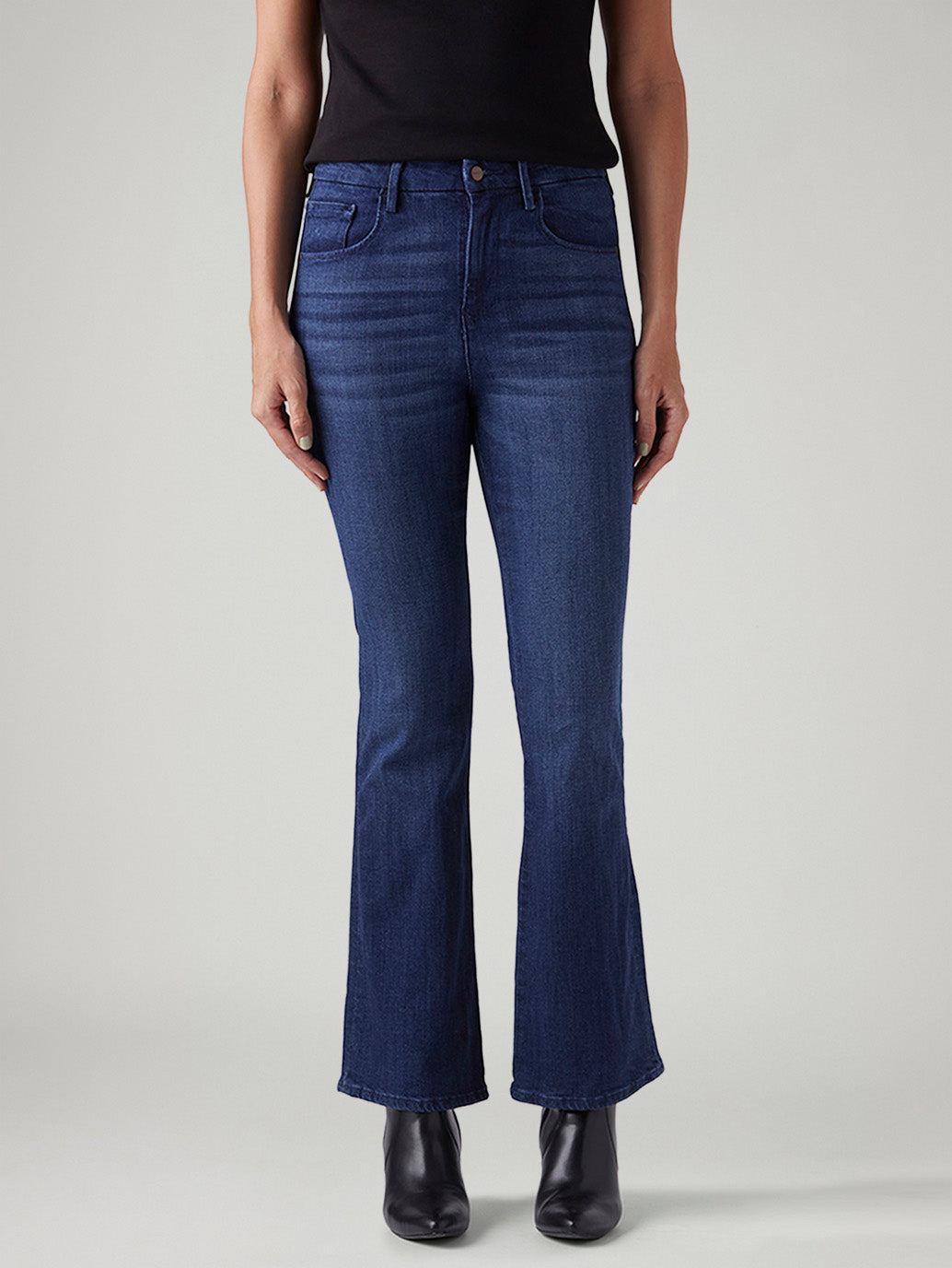 Women's 725 Blue Bootcut Fit High Rise Redloop Jeans - Front View