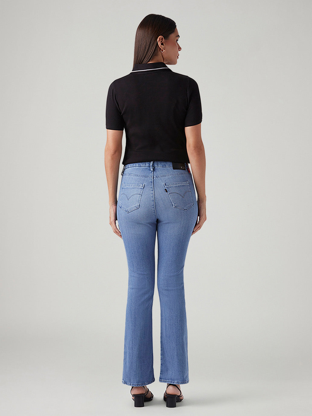 Women's 725 Light Blue Bootcut Fit High Rise Redloop Jeans - Back View
