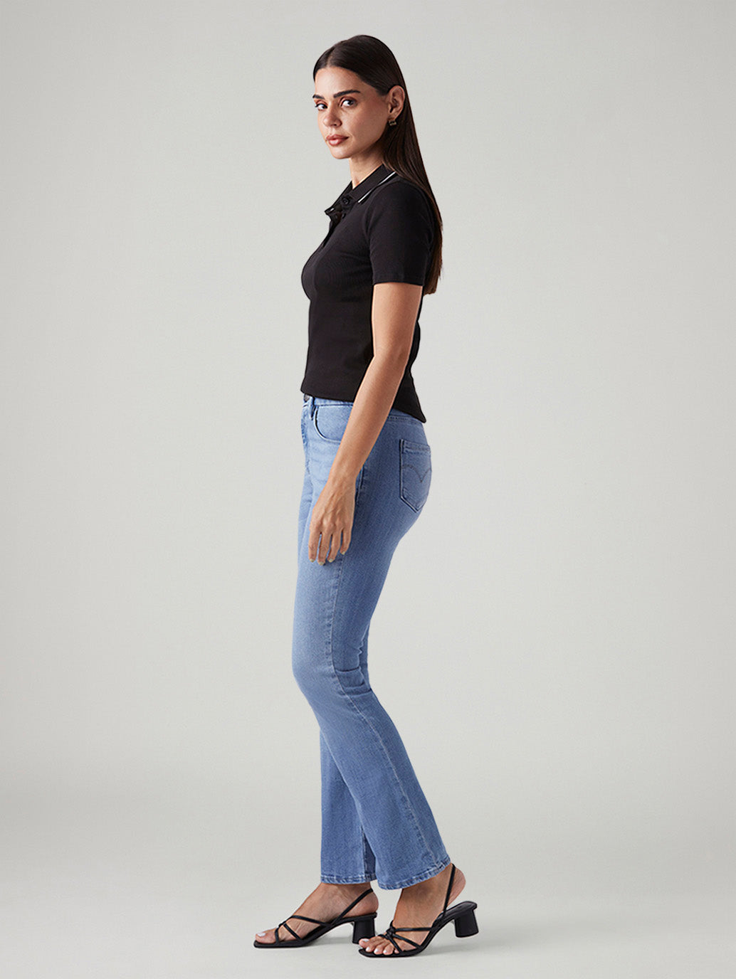 Women's 725 Light Blue Bootcut Fit High Rise Redloop Jeans - Side View