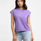 Women's Regular Fit Purple T-Shirt