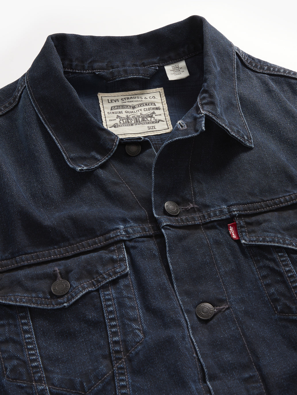 Levi Strauss Original Levis Denim Jacket Men's Solid Spread Collar