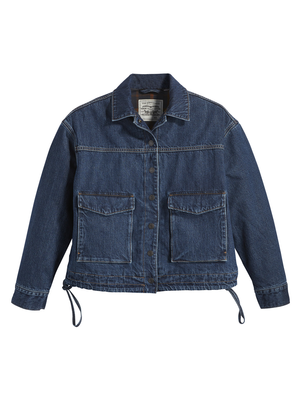 Women's Solid Spread Collar Denim Jacket