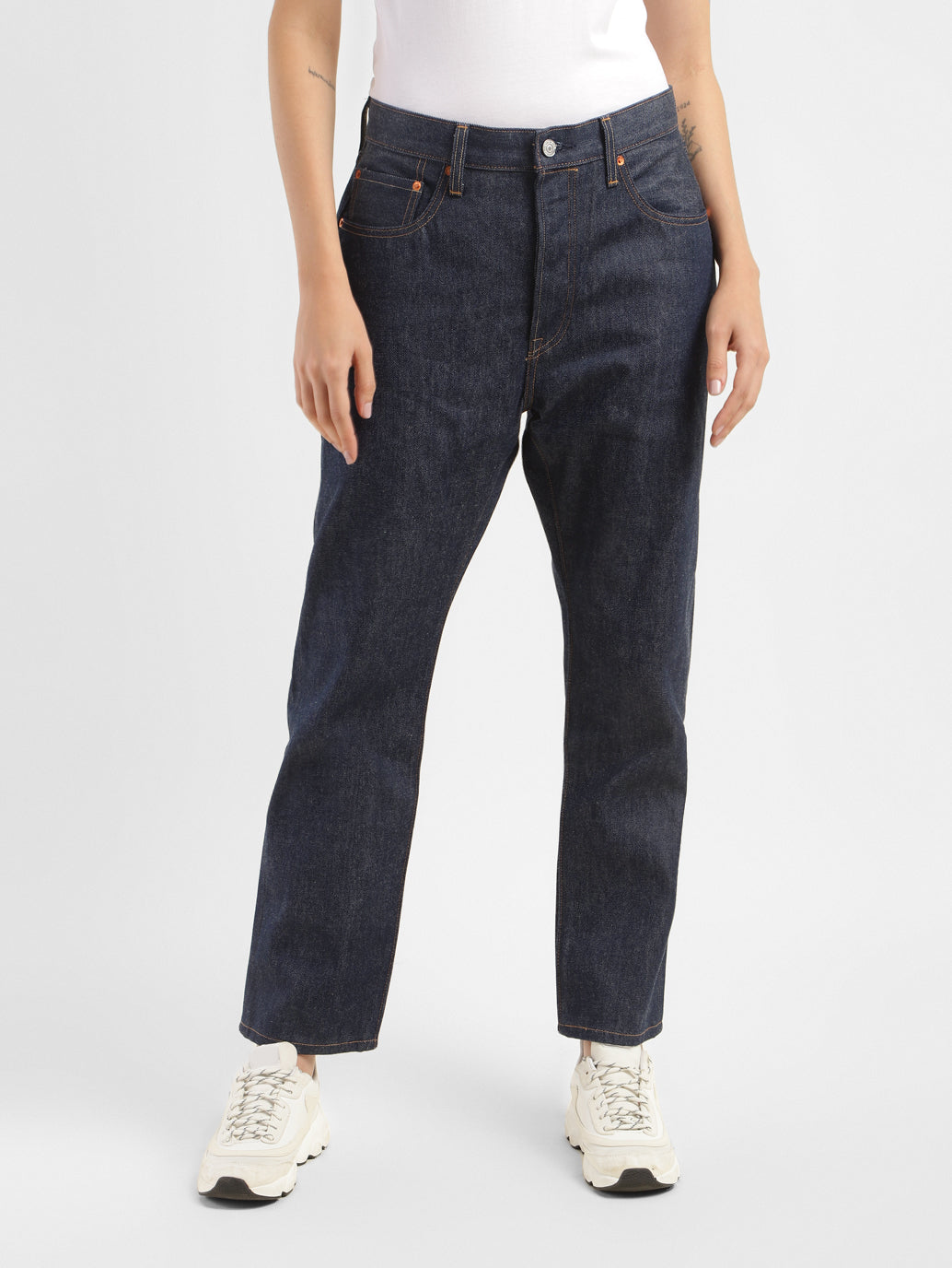Women's 501 Blue Straight Fit High Rise Jeans
