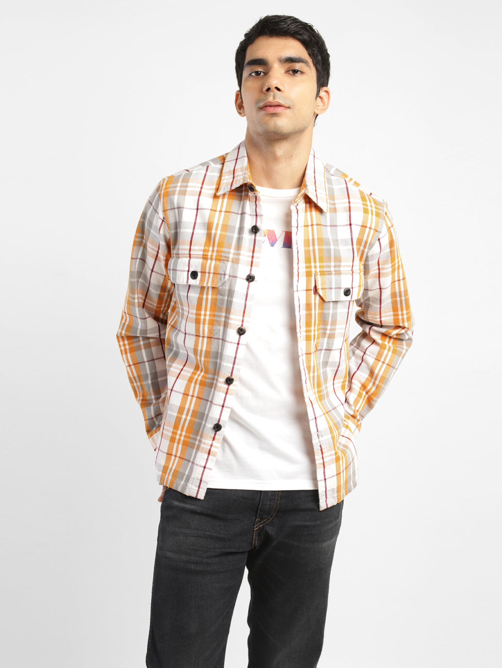 Men's Chekered Relaxed Fit Shirts - e8583709-b99b-4386-9fa5-bc7263aac65b View