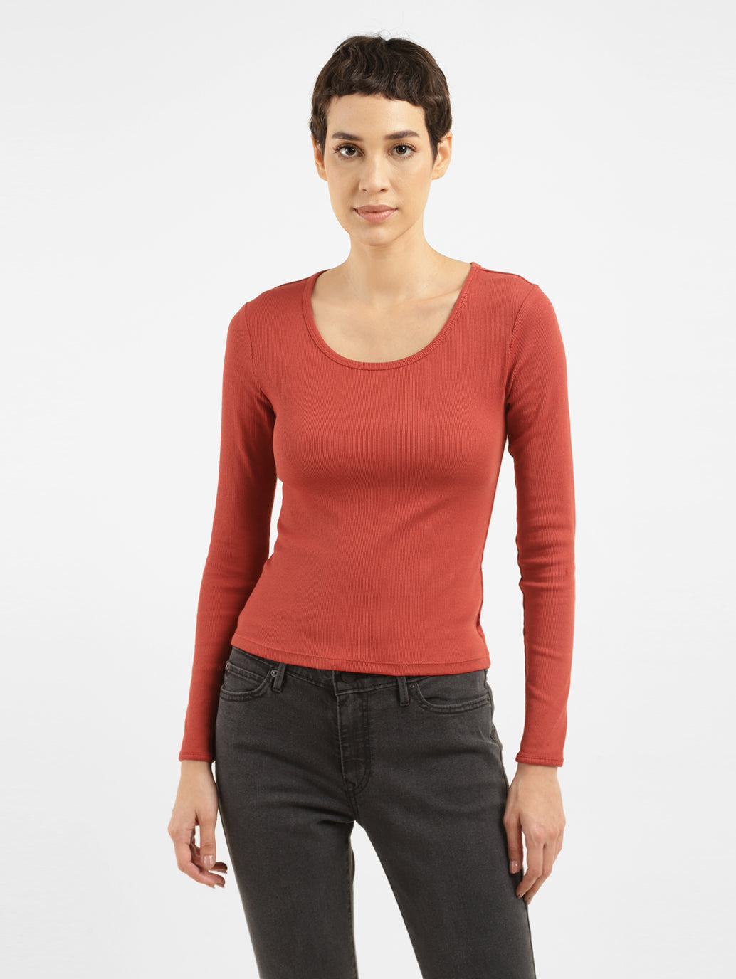 Women's Solid Scoop Neck T-Shirt