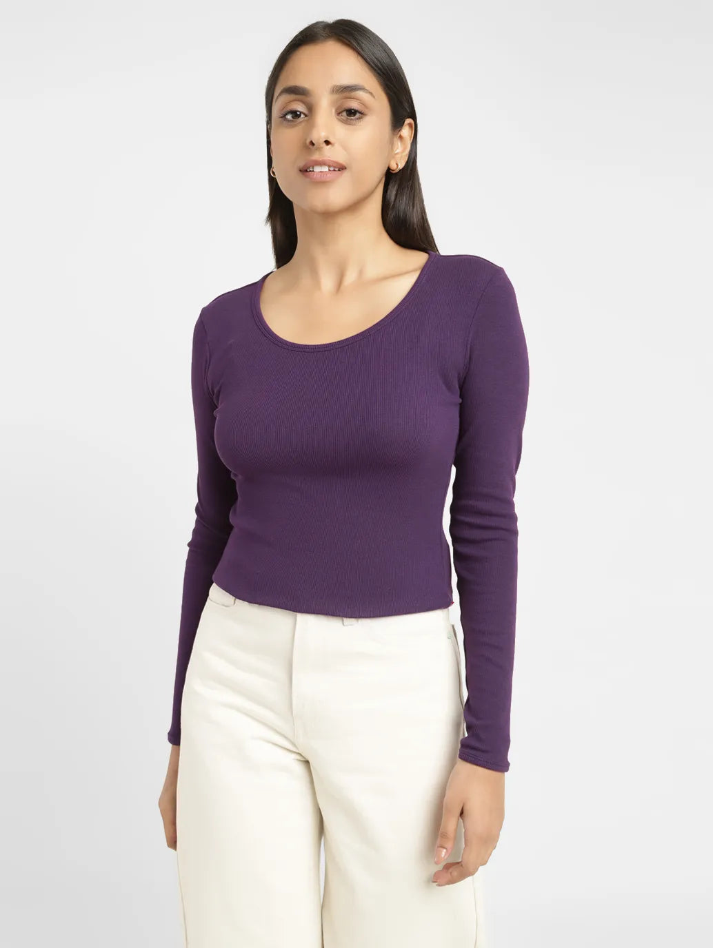 Women's Solid Scoop Neck Relaxed Fit T-shirt