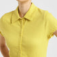 Women's Solid Spread Collar Top