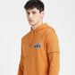 Men's Solid Orange Hooded Sweatshirt - 1f58efeb-b415-4e63-b365-934ac741d112 View