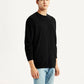 Men's Solid Black Crew Neck T-shirt - Side View