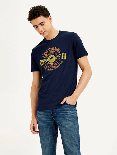 Men's Typographic Print Slim Fit T-shirt