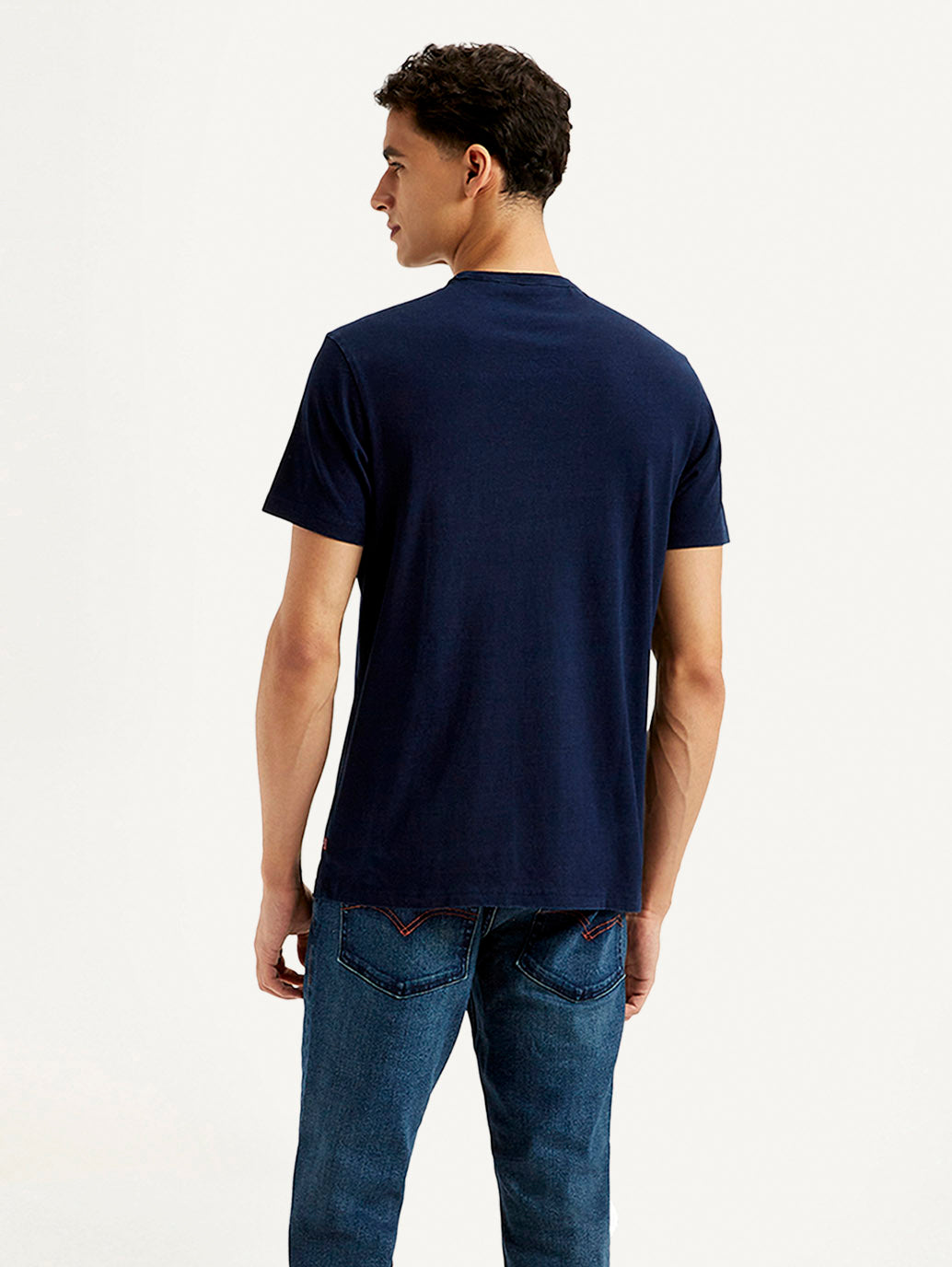 Men's Typographic Print Slim Fit T-shirt - Back View