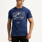 Men's Graphic Print Dark Blue Crew Neck T-shirt - Styleshot View