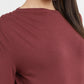 Women's Solid Asymmetrical Neck Top