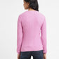 Women's Self Design Pink Crew Neck Sweater