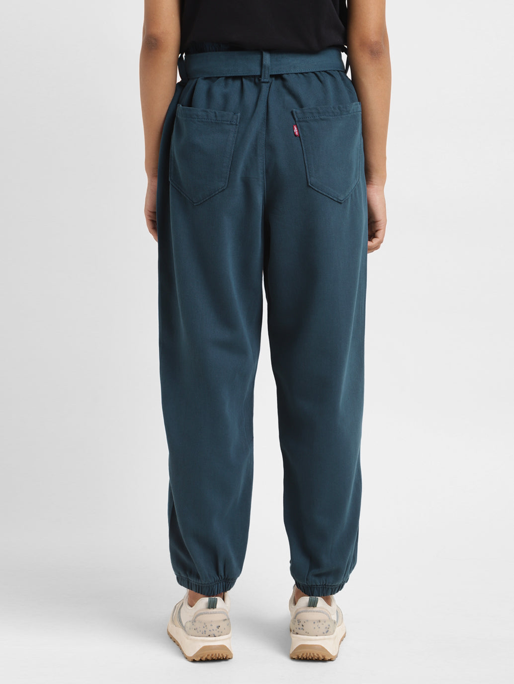 Mid Rise Teal Loose Tapered Fit Joggers
