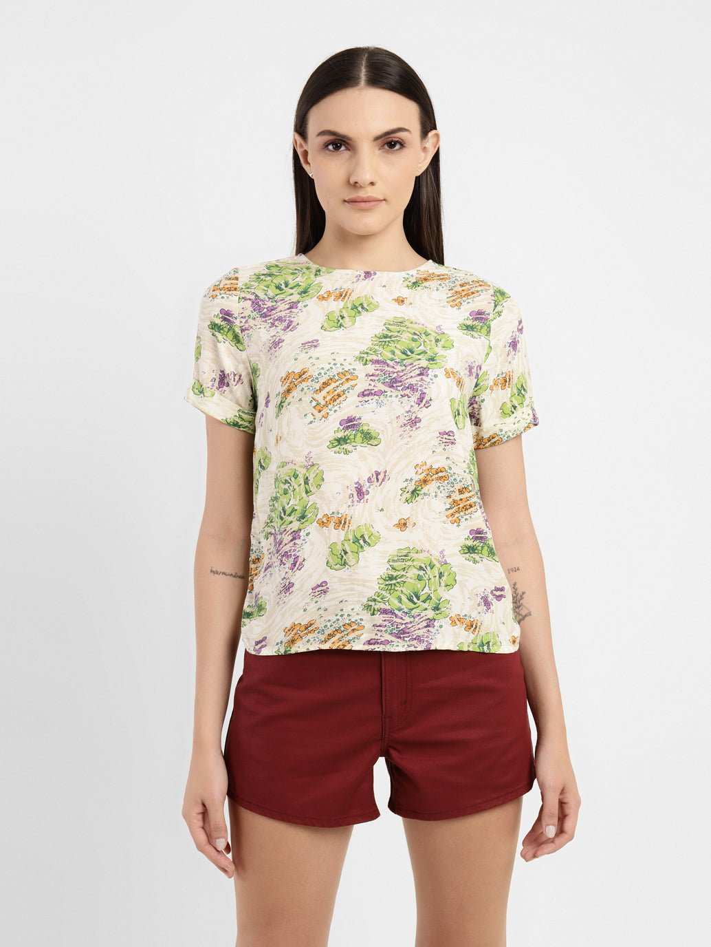 Women's Floral Round Neck Top