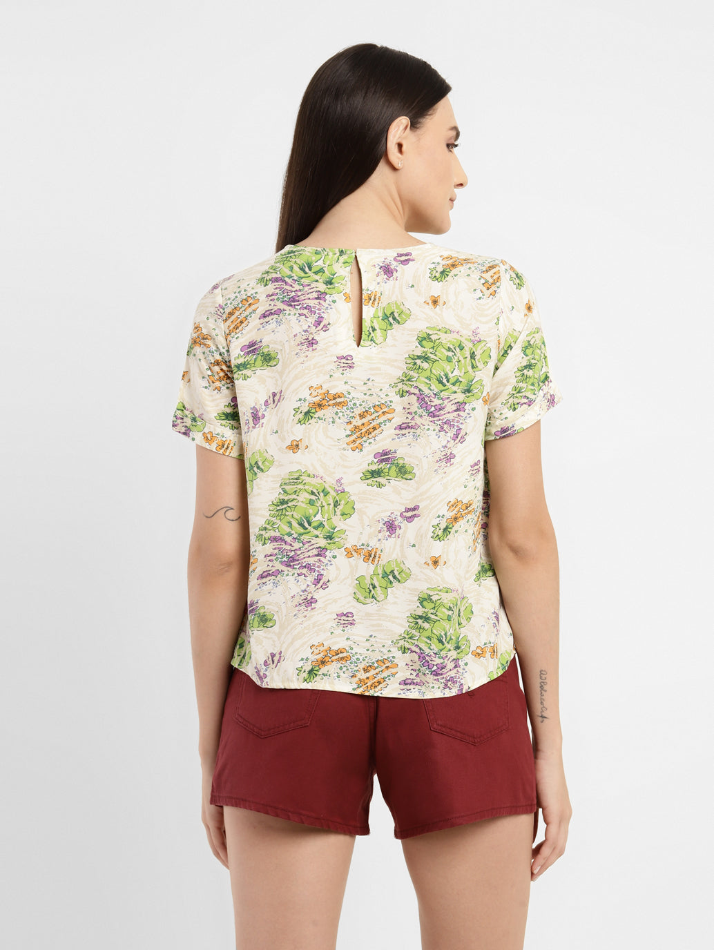 Women's Floral Round Neck Top