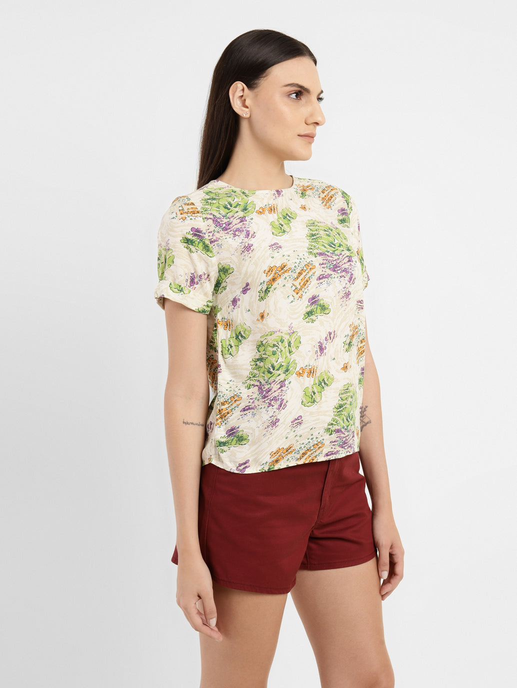 Women's Floral Round Neck Top