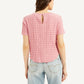 Women's Textured Pink Round Neck Top - dccd1b25-1d3e-4743-befc-e99cb83be480 View