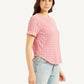 Women's Textured Pink Round Neck Top - 22b29da8-4bb9-48d5-a83e-480fe49395b9 View