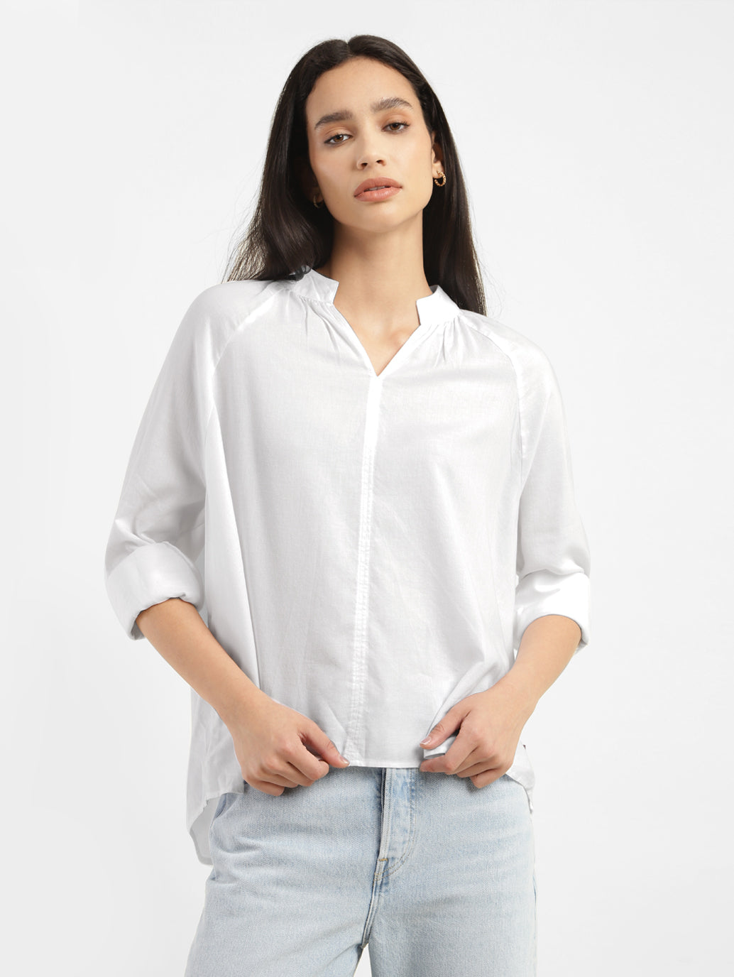 Women's Solid Band Neck Top